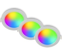 BRILONER - 3 LED iegremdējamo starmešu komplekts 230 V ar tālvadības pulti, dimmējams, RGB, CCT no silti baltas līdz vēsi baltai, LED starmeši, griestu starmeši, iegremdējamie gaismekļi, vannas istaba, iebūvētie starmeši, 12 x 4 cm, matēts