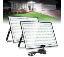 VAYALT 150 W āra LED prožektors, 2 gabali, IP66 ūdensnecaurlaidīgs un īpaši spilgts 6500-7000 K 15000 LM LED prožektors 230 V, LED prožektors ar kontaktdakšu, prožektors spilgtam dārzam, garāžai, sporta laukumam
