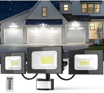LED prožektors ar kustības sensoru, 100 W 10000 LM āra prožektors, 6500 K vēss balts prožektors, prožektors, IP65 ūdensizturīgs, āra drošības apgaismojums dārzam, pagalmiem, patio, garāžām, sienām