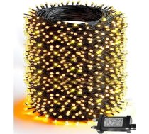 Dazzle Bright āra pasaku gaismas, 1000 LED, 100 m, ūdensizturīgs Ziemassvētku apgaismojums ar taimera atmiņas funkciju, 8 režīmi Pasaku gaismas iekštelpām, Ziemassvētkiem, ballītēm, dārzam, eglītei, kāzām, silti balts