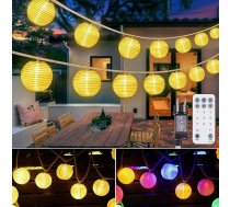StarryEver 12 m 40 LED laternas, pasaku gaismas, āra apgaismojums ar tālvadības pulti un taimeri, Vintage kaņepju virve, āra LED laternu pasaku gaismas, silti baltas un daudzkrāsainas, retro dārza apgaismojums balkonam un dārzam.