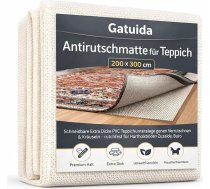 Gatuida Neslīdošs paklājs paklājam 200 x 300 cm - Gatavs īpaši biezs PVC paklājs, kas novērš slīdēšanu un saraušanos - neslīdošs paklājs cietkoka grīdām Mājai, birojam