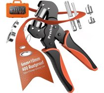 Preciva knaibles cilpām caurulēm - 400 metāla cilpiņas (Ø6 mm un Ø10 mm) brezenta, telšu, PVC auduma, papīra caurulēm, maināmām galviņām, pārnēsājams aizsargvāciņš