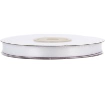 Divpusējā satīna lenta 6 mm x 20 m ruļļos - Krāsu izvēle 6/10/25/38 mm - Krāsnoturīga un mazgājama - Lente kāzām - Dāvanu lenta iesaiņošanai, dekorēšanai un amatniecībai - Balta 029