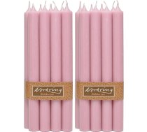 Nordring 8 krāšņsveces Rustic Antique Pink 2,2 x 25 cm augstumā Krāsains RAL sertifikāts (2 gab. iepakojumā)