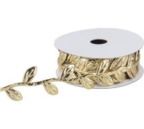 Ideen mit Herz Auduma lenta | Lapas | Metāliska | Metāla | DIY | Dāvanu lenta | Dekoratīvā lenta | 5 m gara | 2,3 cm plata (zelta)
