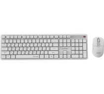 bezvadu tastatūras + peles komplekts silent key pro business, balts, izkārtojums ru