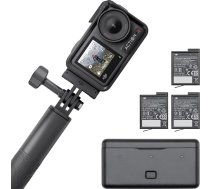 DJI Osmo Action 4 Adventure Combo, 4K/120 fps sporta kamera, zemūdens kamera ar 1/1,3 collu sensoru, 10 bitu un D-Log M, 155° ultraplaša leņķa redzes lauks, līdz 7,5 stundām ar 3 papildu akumulatoriem