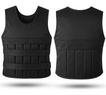 Svara veste vīriešiem un sievietēm – regulējama ar noņemamiem svariem, svara veste spēka treniņiem, CrossFit, kardio un skriešanai, treniņu veste, melna