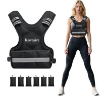 Regulējama svara veste vīriešiem un sievietēm, 4–10 mārciņas/12–20 mārciņas/20–32 mārciņas ar 6 dzelzs smilšu svaru, atstarojošām lentēm, piemērota spēka treniņiem, skriešanai un fitnesam