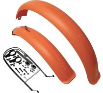 Fat Bike priekšējie un aizmugurējie dubļusargi velosipēdiem ar platām riepām – pilnā komplektā, oranžā krāsā, 26" x 4"