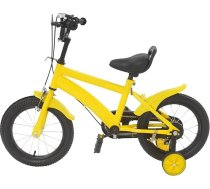14 collu bērnu velosipēds, izglītojošs velosipēds bērniem, velosipēds ar atbalsta riteņiem un zvaniņu, bērnu velosipēds ar regulējamu sēdekli, izturīgs rāmis, ar rokas bremzi, paredzēts braukšanas apguvei ārpus telpām