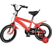 Bērnu velosipēds, 14 collu bērnu velosipēds ar atbalsta riteņiem, sportiski bērnu velosipēdi āra aktivitātēm, sarkans velosipēds meitenēm un zēniem vecumā no 3 līdz 8 gadiem un vecākiem