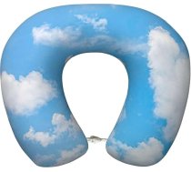 „Blue Sky White Cloud“ ceļojuma spilvens ar atmiņas putām, piemērots lietošanai lidmašīnā, gulēšanai un ceļojumos