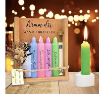 Kerzen Geschenkset für Frauen, Geburtstagskerze Geschenk für Freundin Geburtstag, Deko Kerzen Set mit Kerzenhalter, Geschenkidee für Mama Schwester Beste Freundin, Geburtstagsgeschenk Frauen Box