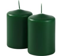 Risthò Pillar Candles, tumši zaļa, diametrs 7 cm, augstums 10 cm, 4 gabali