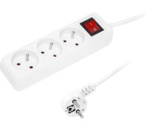 98-733# Pagarinātājs pr-370wsp 3 ligzdas ar iezemējumu+slēdētājs 5m balts 3x1.5mm