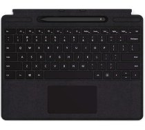 Microsoft Surface Pro Signature tastatūra ar plānu pildspalvu Surface Pro 8, 9, X (QWERTY angļu valodā), melna (atjaunota)