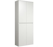 trendteam smart living - Nevada - Universāls skapis - Balts - Skapis ar 4 durvīm, 6 plauktiem un 1 drēbju turētāju - (garums x augstums x dziļums) 74 x 191 x 34 cm - Durvis bez rokturiem