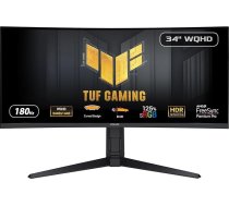 ASUS TUF TUF Gaming VG34VQL3A 34 collu izliekts spēļu monitors (WQHD 3440 x 1440, 180 Hz, 1 ms GTG, 1500R, ELMB, FreeSync Premium Pro, 125 % sRGB, DisplayHDR 400, DisplayWidget)