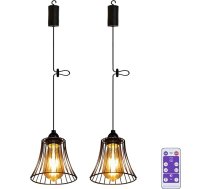 2 x piekaramā lampa ar akumulatora tālvadības pulti Akumulatora piekaramā gaisma Griestu lampa bez elektrības Akumulatora darbināms āra apgaismojums Āra laternas dārza balkona priekšnama dekorēšanai Ziemassvētku dāvana