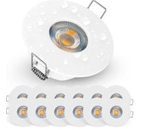 EMOS LED iebūvēts starmešu apgaismojums 230 V 5 W, 370 lm | iebūvēts starmešu apgaismojums, ūdensnecaurlaidīgs IP44 izmantošanai ārpus telpām un telpās | LED starmešu griestu gaisma 3000 K silti balta, 12 griestu starmešu komplekts, LED apa