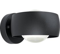 EGLO Treviolo 1 LED āra sienas lampa, 2 spuldzes, alumīnija sienas lampa melnā krāsā un no plastmasas baltā krāsā, āra lampa silti balta, IP44