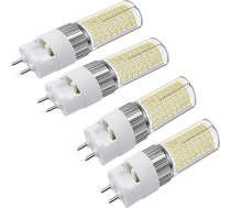 G12 LED spuldze 16 W, divpolu kukurūzas spuldze (ekvivalents 150 W halogēna spuldzei), 6000K, 1600 lūmenu kukurūzas spuldze, griestu gaisma, plūdu gaisma mājai, ielai, garāžai, ainavai, noliktavai, 4 gabali (auksti balta)