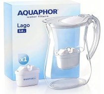AQUAPHOR Lago ūdens filtra krūze 3,8 l ar 1 x Maxfor+ kārtridžu, balta krāsā