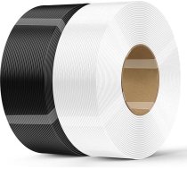Creality PETG filamenta uzpildes filaments 3D printerim, 2 kg 1,75 mm (4,4 lb) filaments Bambu Lab atkārtoti lietojamam spolē, izmēra precizitāte ± 0,03 mm, PETG, melns un balts