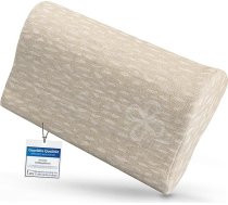 1 Premium spilvens saunai, šūpuļtīklam, pludmalei, kakla atbalstam, ceļojumu spilvenam, dizains: Izmērs: 30 x 20 cm, pārvalks 100% lins, polsterējums tīrs (dabīgs/balts), izmērs: 30 x 20 cm.