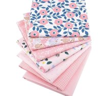 Kokvilnas auduma saišķi Patchwork auduma komplekts 50x40cm Šūšanas Patchwork dažādu rakstu audumi DIY Scrapbooking amatniecība (rozā ziedu raksts, 50x40cm)
