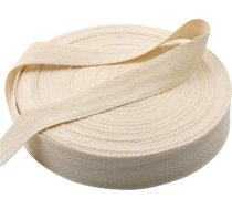 Kokvilnas šuves lenta, 50 metri, dabīgās kokvilnas lenta, sarža lenta, slīpā lente DIY, amatniecībai, šūšanai, adīšanai, dāvanu iesaiņošanai, bēša, 2,5 cm, 2,5 cm