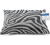 Zebra pirts spilvens karstumizturīgs mazgājams - pirts spilvens galvas balsts no lina kokvilnas - ērts kakla spilvens 43 x 26 cm labsajūtai, šūpuļtīkls pludmales piknikam (melns/balts)