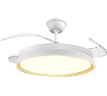 Griestu ventilators ar LED apgaismojumu, 70 W, ar tālvadības pulti un WiFi, diametrs 106,7 cm, 6 ātruma līmeņi, izvelkamas lāpstiņas, 3 gaismas temperatūras, vasaras/ziemas funkcija, 6600 lūmenu, moderns