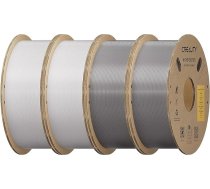 Creality Hyper-PETG filaments, 4 kg, 1,75 mm, izmēru precizitāte ±0,03 mm, 3D printeru filaments ātrdarbīgai drukāšanai 30-600 mm/s, piemērots lielākajai daļai FDM 3D printeru (2×balts+2×pelēks)