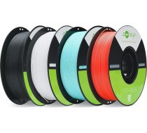 Creality Soleyin Ultra PLA filaments 1,75 mm, 3D printeru filaments 1 kg, liels ātrums 30-300 mm/s, precizitāte ±0,02 mm, piemērots Creality Ender K1 K2 sērijas 3D printeriem, melns + balts + okeāna zils + zemeņu krāsas