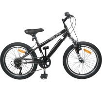 vidaXL bērnu kalnu velosipēds, 24 collas, 6 pārnesumi, bērniem vecumā no 8 līdz 12 gadiem, melns — piedzīvojumi gaida tevi, klasisks kalnu velosipēds, regulējams stūres stienis, 6 pārnesumi, piemērots jebkuram reljefam, izpēti takas