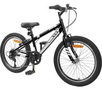 Gecheer Park42009751 24 collu 6 pārnesumu kalnu velosipēds 8–12 gadus veciem bērniem, melns bērnu velosipēds jauniešiem, meitenēm un zēniem, atpūtai un braukšanai uz skolu