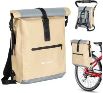 Todeco 3-in-1 velosoma (20 l) ar mugursomas funkciju un somu klēpjdatoram, 100 % ūdensizturīga TPU bagāžnieka soma, mugursoma un plecu soma, bagāžnieka soma, divkārša soma, smilškrāsā