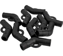 Telts stieņu savienotāji telts remontam – 130° izliekts plastmasas stieņa adapteris, piemērots stieņiem ar diametru no 19 mm līdz 12,5 mm/16 mm/19 mm (19x16 mm), 10 gab.
