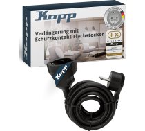 Kopp 143502087 pagarinātājs ar Schuko kontaktdakšu, melns, 143705086