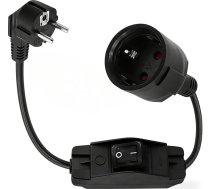 Āra aizsargkontaktu pagarinātājs ar slēdzi, piemērots kontaktligzdām ar IP44, mājām, birojiem un ārtelpām, 3 x 1,5 mm², maks. 250 V/16 A, IP44, ūdensizturīgs ar vāku, melns, melns