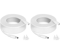 Tonton pagarināšanas kabelis 8 m, DC 5,5 mm x 2,1 mm strāvas adapteris DC pagarināšanas kabelis, 5521 barošanas savienojuma kabelis drošības kamerām, IP tīkla kamerām, DVR, LED lentēm utt. Balts, 8 m (2 gab. iepakojumā)