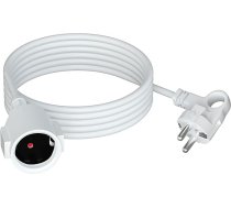 HITRENDS Schutzkontakt Verlängerungskabel Außen mit Zugringstecker Sicherheitsstecker, 5M AC Schuko Kunststoffkabe, für IP44-Steckdosen, für Zuhause, Büro, Außenbereich, 3 x 1,5mm², 250V/16A, Weiß