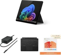 Microsoft Surface Pro | Copilot+ PC | 13" OLED | Snapdragon® X Elite | 16 GB RAM | 512 GB SSD | Black + 65 W Surface Connect barošanas bloks + Surface Keyboard 365 Single - Produktivitātes komplekts