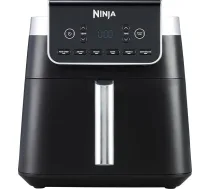 Gaisa fritēze Ninja Air Fryer Max Pro Hot Air Fryer, 6,2 l, nesadalāms pārklājums, trauku mazgājamā mašīnā mazgājams grozs un režģa ieliktnis, bez eļļas, digitālā krāsā, gatavošana no saldēta produkta, pelēka, AF180EU