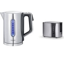 SEVERIN WK 3418 Digitālais tējkanna ar ātru vārīšanas jaudu un individuālu temperatūras izvēli, 1,7 L XXL un automātiskais tosteris, tosteris ar bulciņu piederumu, matēts/melns, AT 2589