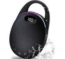 Pārnēsājams Bluetooth skaļrunis ar gaismu, LED displejs, integrēta karabīne, Pro Sound Music Box, jaudīgi basi, 25 stundu akumulators, RGB apgaismojums, TWS savienojums, AUX, TF karte, piemērots ārtelpai/pasākumiem/ceļojumiem