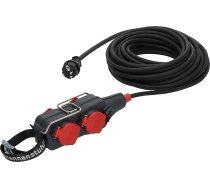 Brennenstuhl Professional Powerblock ar pagarināšanas kabeli / sadales kontaktligzda 4-Way (15 m kabelis melns, izmantošanai būvlaukumos un pastāvīgai lietošanai ārpus telpām, IP54, kontaktligzdas 45° izvietojumā)